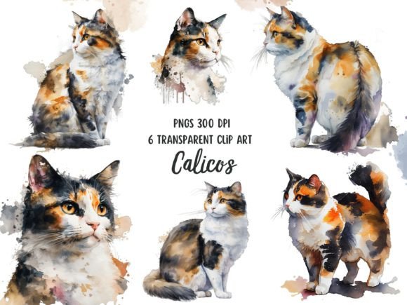 Download Calico Cats Watercolor Transparent Pngs - Premium Resources
