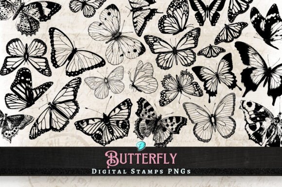 Download Butterfly Digi Stamps Transparent PNGs - Transparent pngs Collection